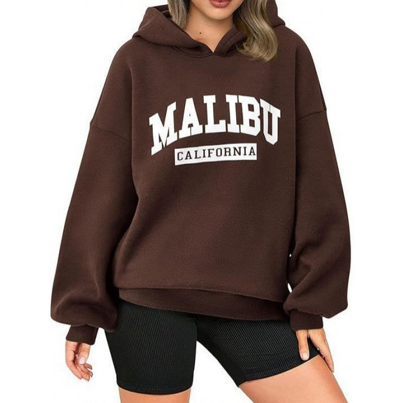 Women's Drop Shoulder Sleeve Hoodie  Hooded Pullover Casual  Wear