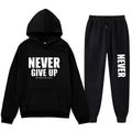 Casual Letter Print Hoodie Set Sweatshirt and Sweatpants Tracksuit Men's Clothing Men's Wear Winter Outfit