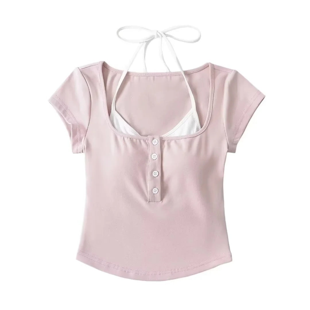 Fake two short sleeved T-shirts