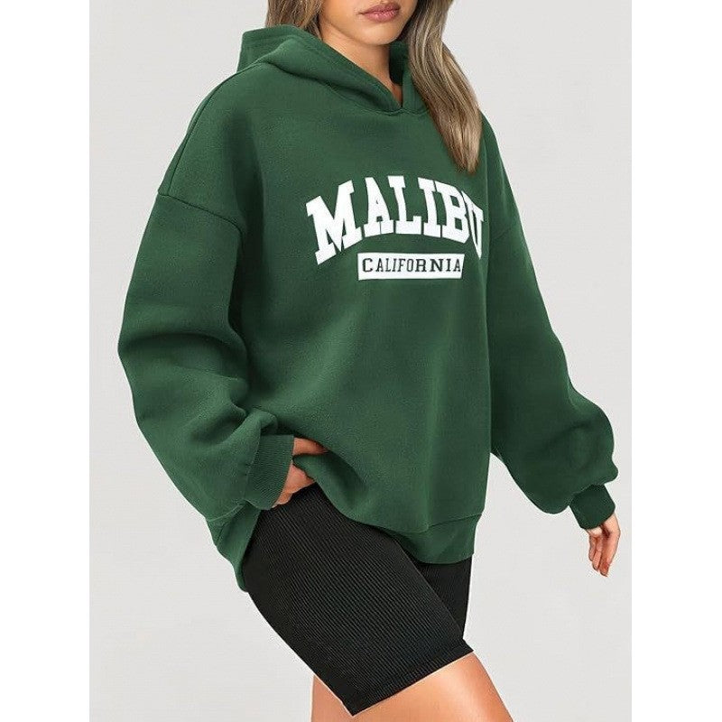 Women's Drop Shoulder Sleeve Hoodie  Hooded Pullover Casual  Wear