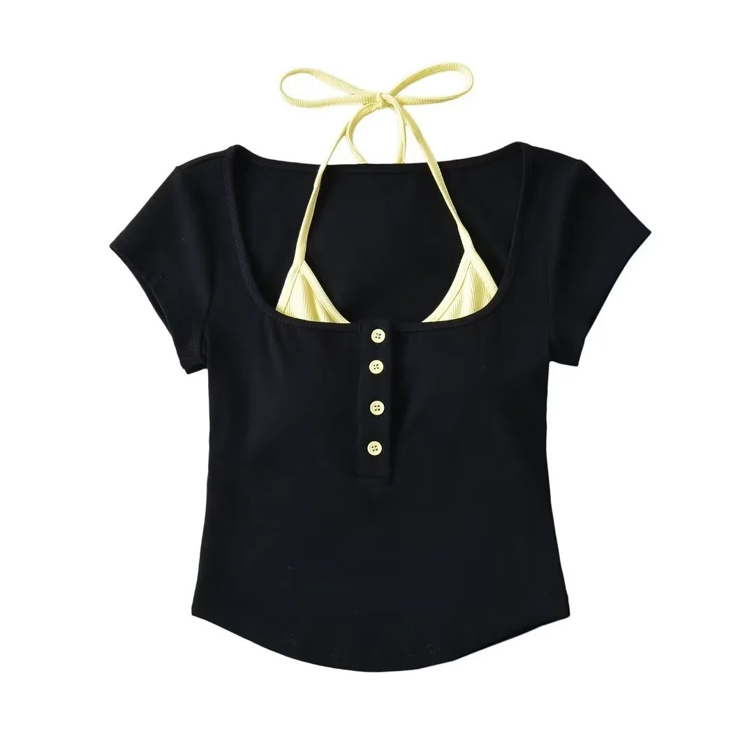 Fake two short sleeved T-shirts