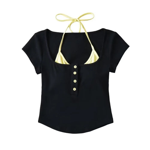 Fake two short sleeved T-shirts