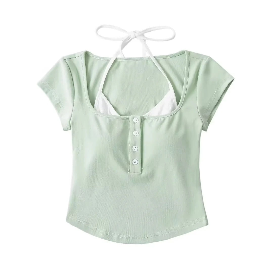 Fake two short sleeved T-shirts