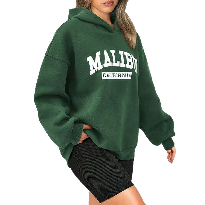 Women's Drop Shoulder Sleeve Hoodie  Hooded Pullover Casual  Wear